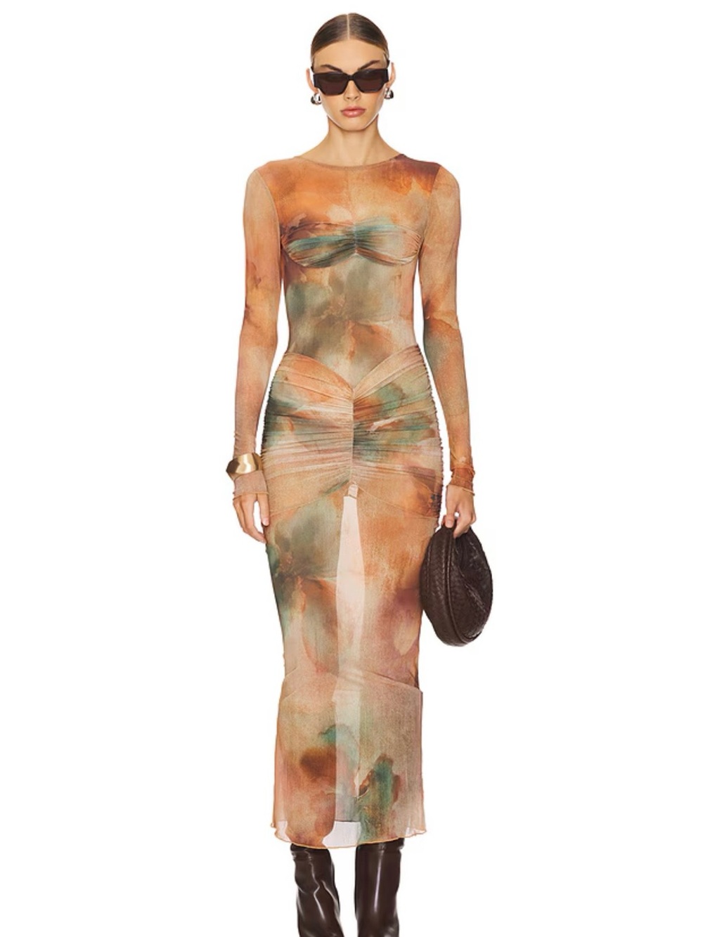 Josephine Maxi Dress in Multi Abstract Flora